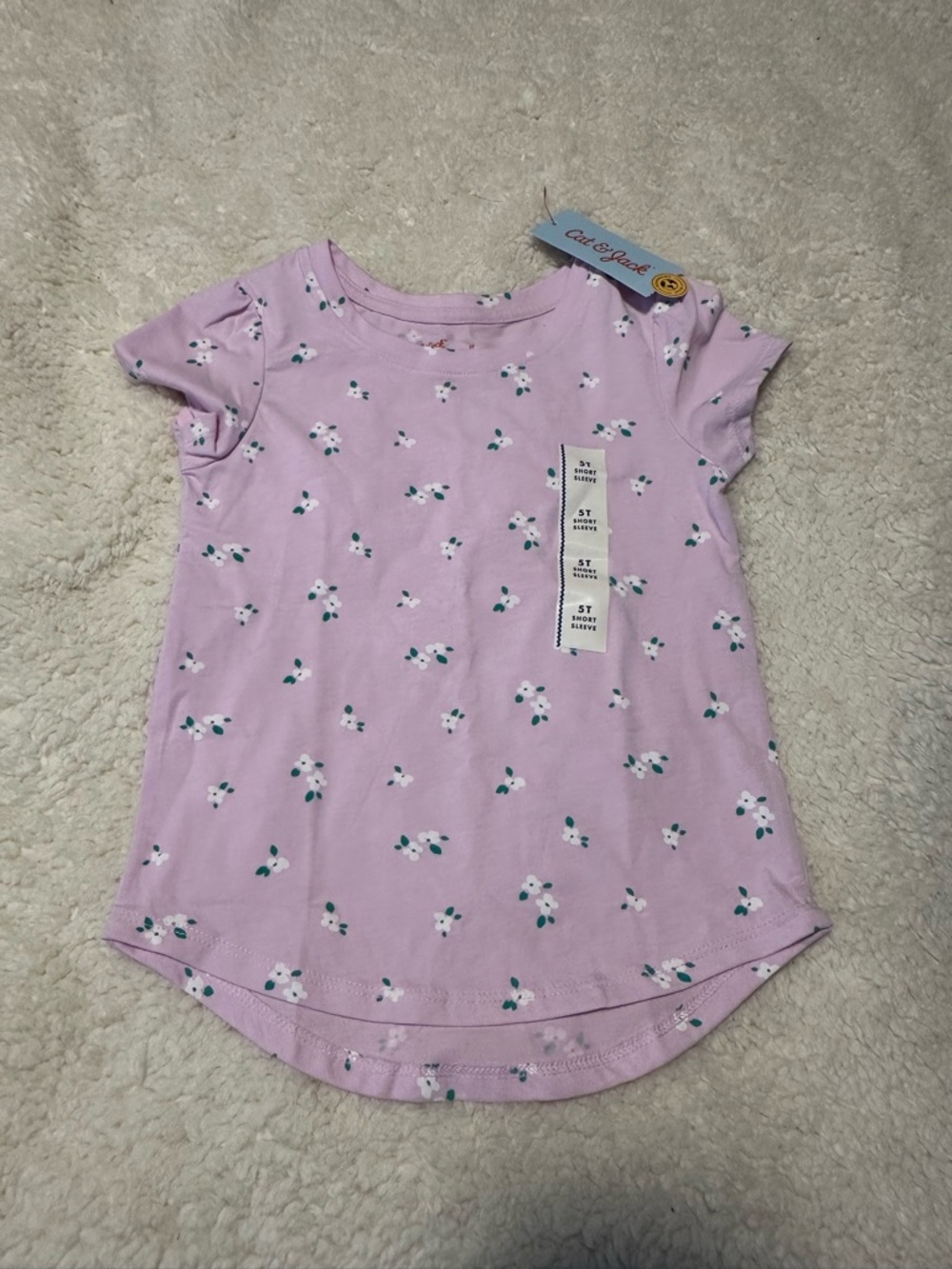 Cat & Jack Lavender Floral Short Sleeve Tee